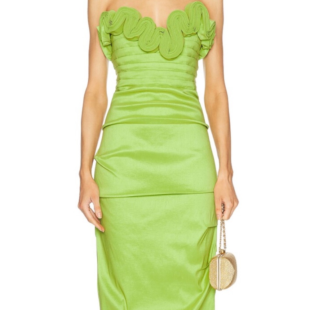 Elegant Green Strapless Dress